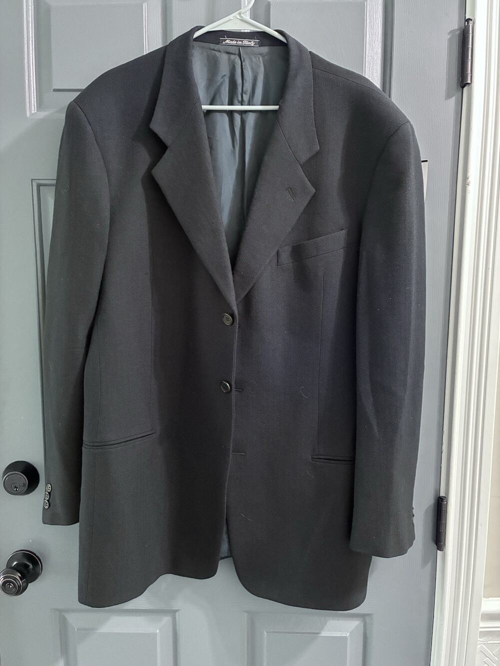 GIORGIO ARMANI Le Collezioni Men's Black Sport Coat Blazer Sz 42L Wool Executive